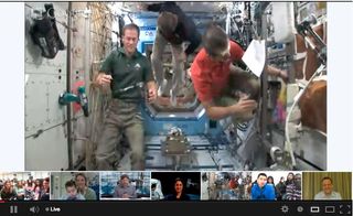 ISS Astronauts Floating Away After Google+ Hangout