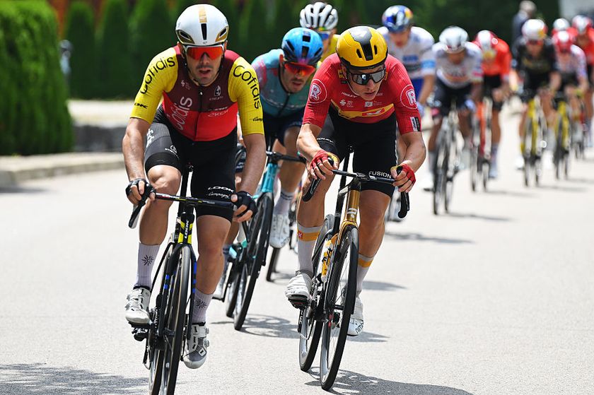 Alex Aranburu (Cofidis) and Jonas Abrahamsen (Uno-X Mobility) attack during the stage 20 of the Tour de France 2025