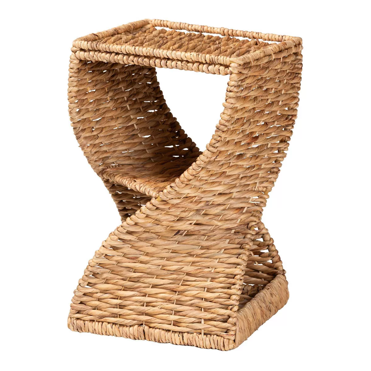 Bali U0026#38; Pari Pelleas Seagrass End Table: Metal Frame, Helix Shelves, Fully Assembled