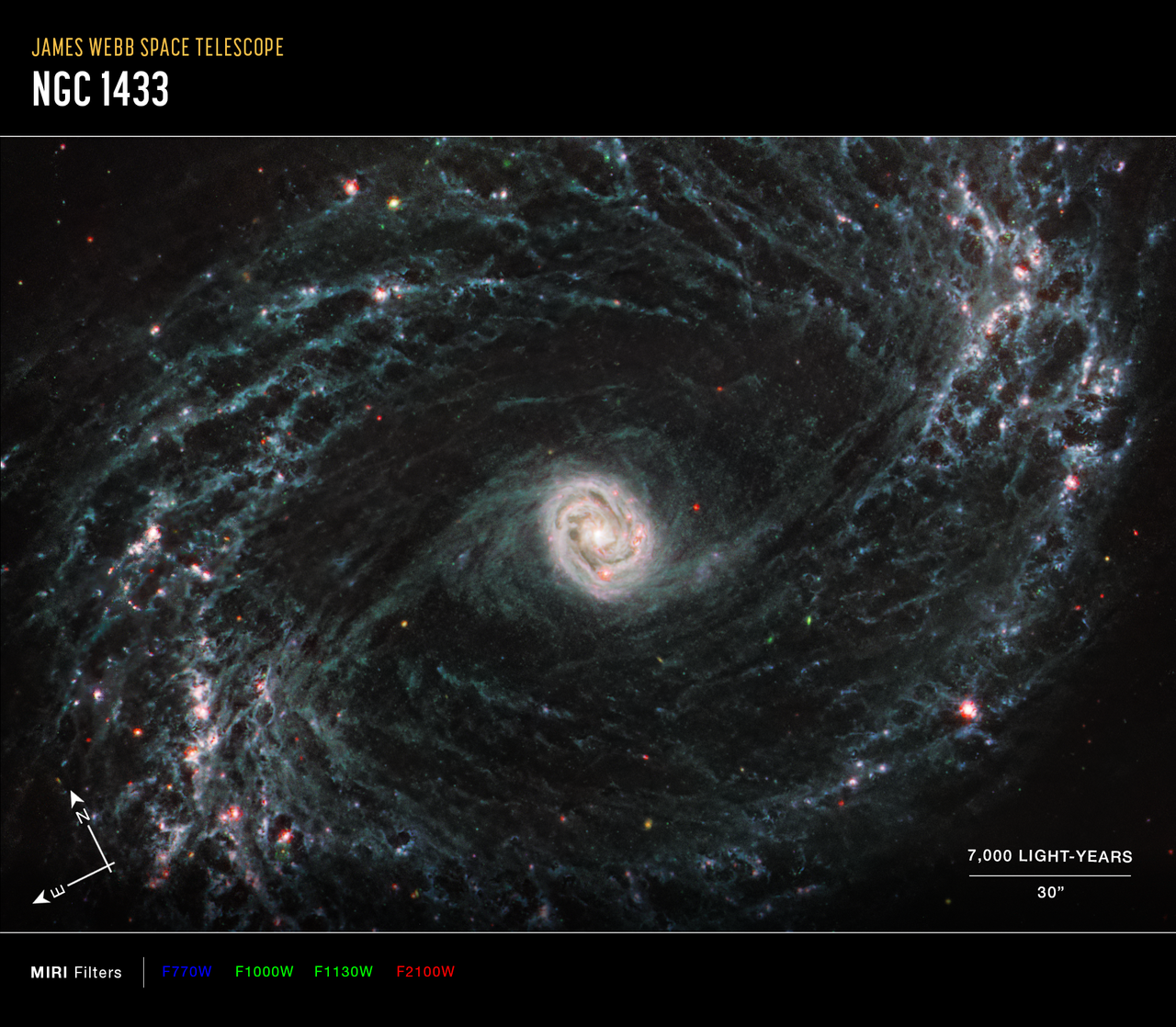 An image of the nearby spiral galaxy NGC 1433