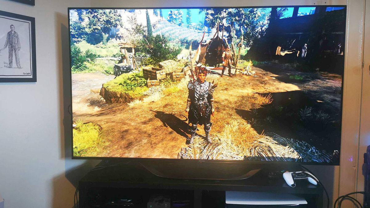 Hisense U7K TV with Baldur's Gate 3 gameplay on screen
