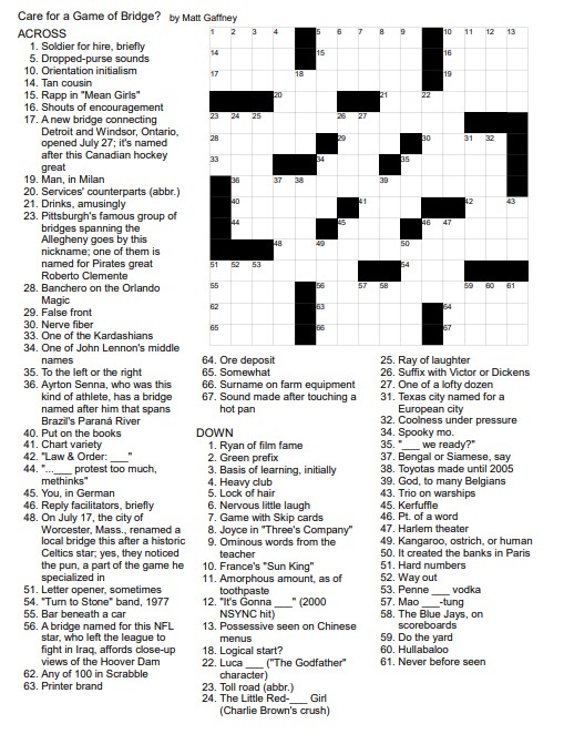 An unsolved crossword puzzle.