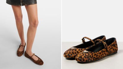 Prada leopard ballet flats duo 