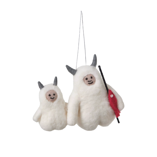 John Lewis Ancient Wonders Yeti With Baby Felt Tree Decoration