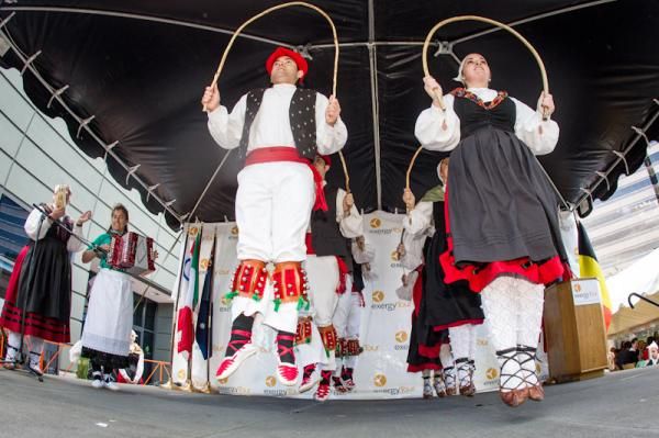 Hoop dancers put on a show.