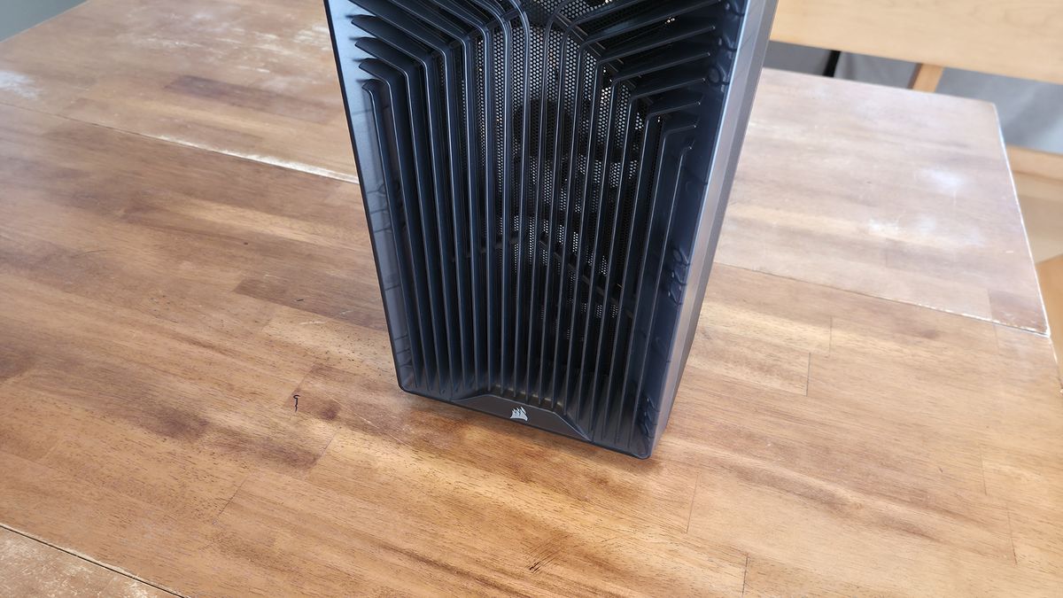 The Corsair 3200D mid-tower PC case in smoke color