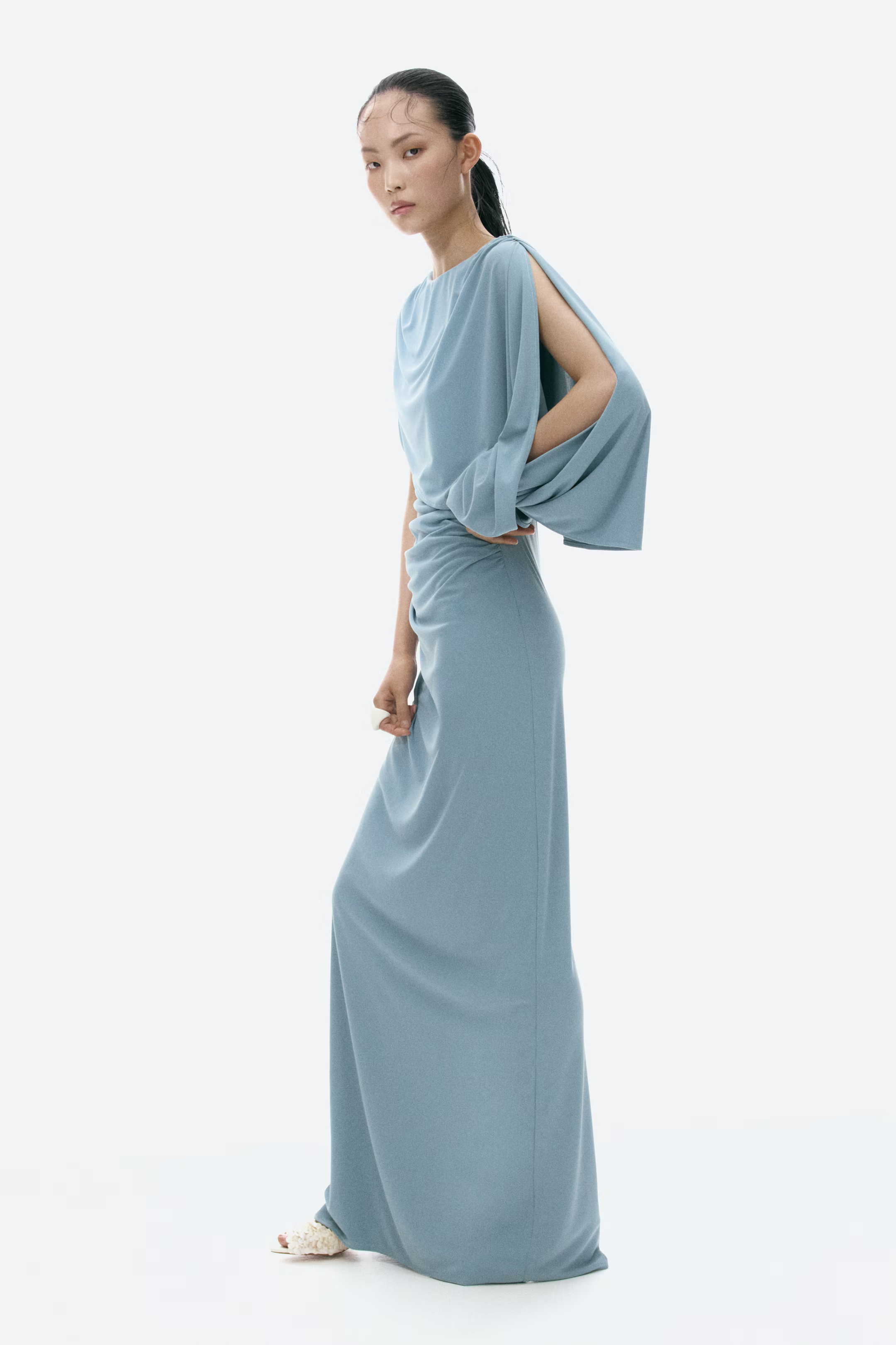 H&amp;amp;M, Cape-detail draped dress