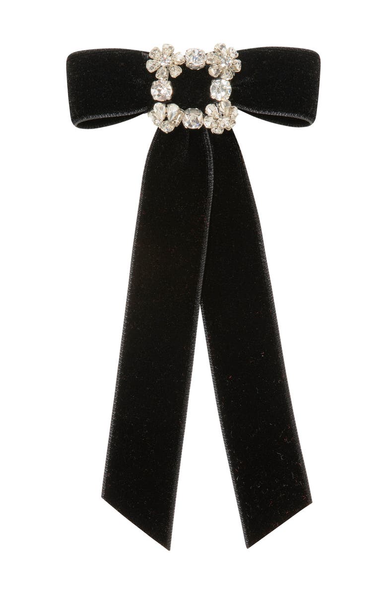 Kinley Crystal Velvet Bow Barrette