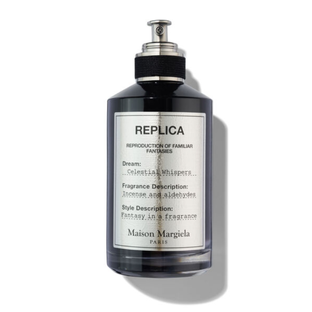 A product shot of the Maison Margiela Replica Celestial Whispers Eau de Parfum on a white background