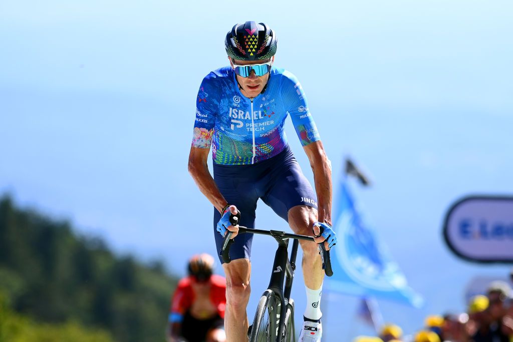 PLANCHE DES BELLES FILLES FRANCE JULY 08 Christopher Froome of United Kingdom and Team Israel Premier Techcrosses the finish line during the 109th Tour de France 2022 Stage 7 a 1763km stage from Tomblaine to La Super Planche des Belles Filles 1141m TDF2022 WorldTour on July 08 2022 in Planche des Belles Filles France Photo by Tim de WaeleGetty Images