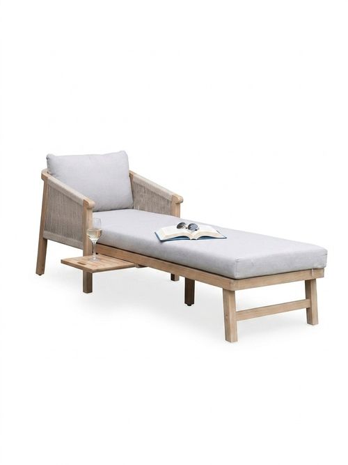 Roma Sunlounger With Pull Out Side Table