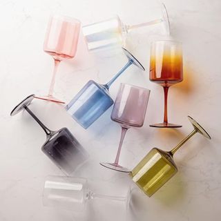 Colorful wide wine glasses from Amazon