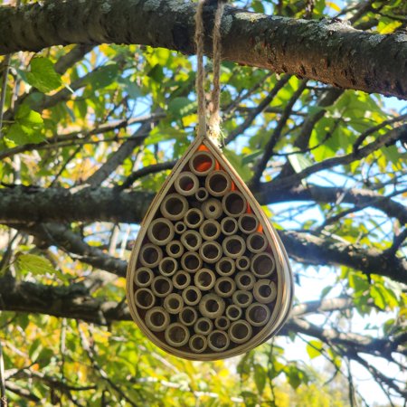 Pollinating Palace - Eco-Friendly Handmade Natural Wood Hanging Habitat-Bee House