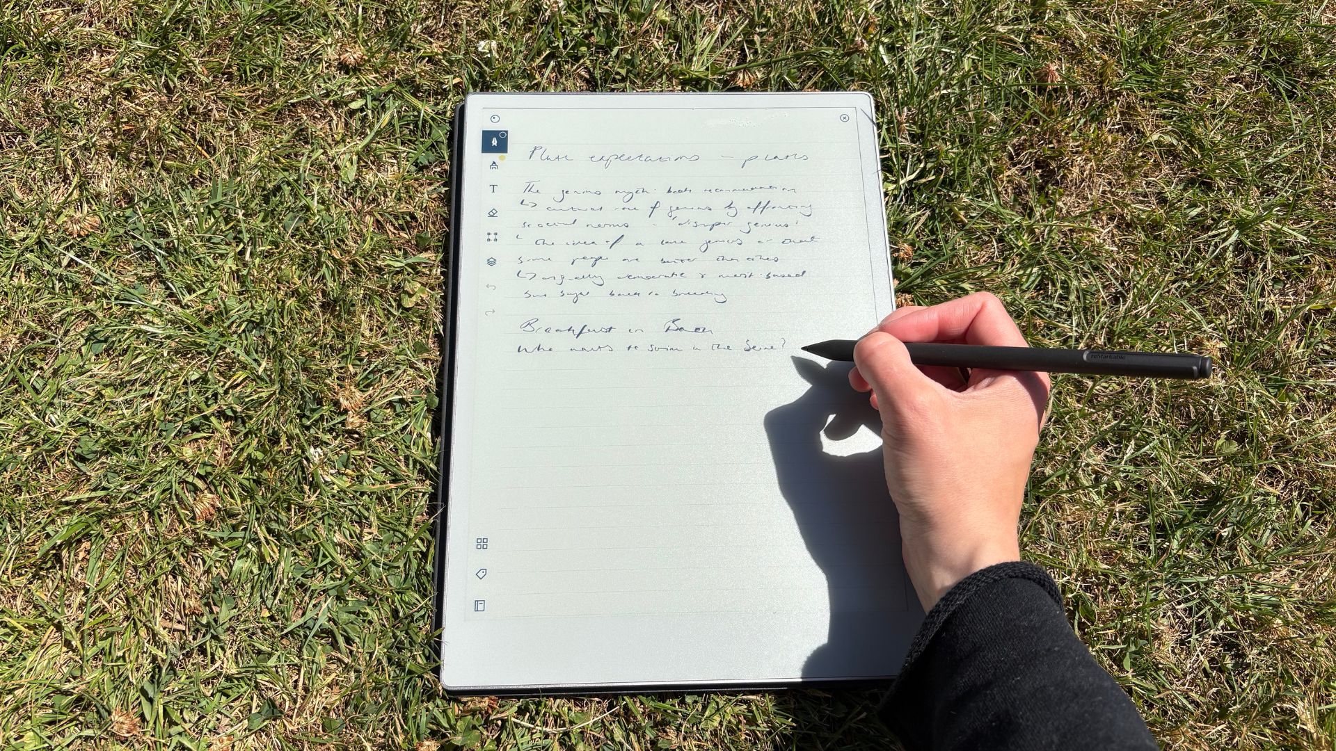 Writing on the reMarkable Paper Pro outside