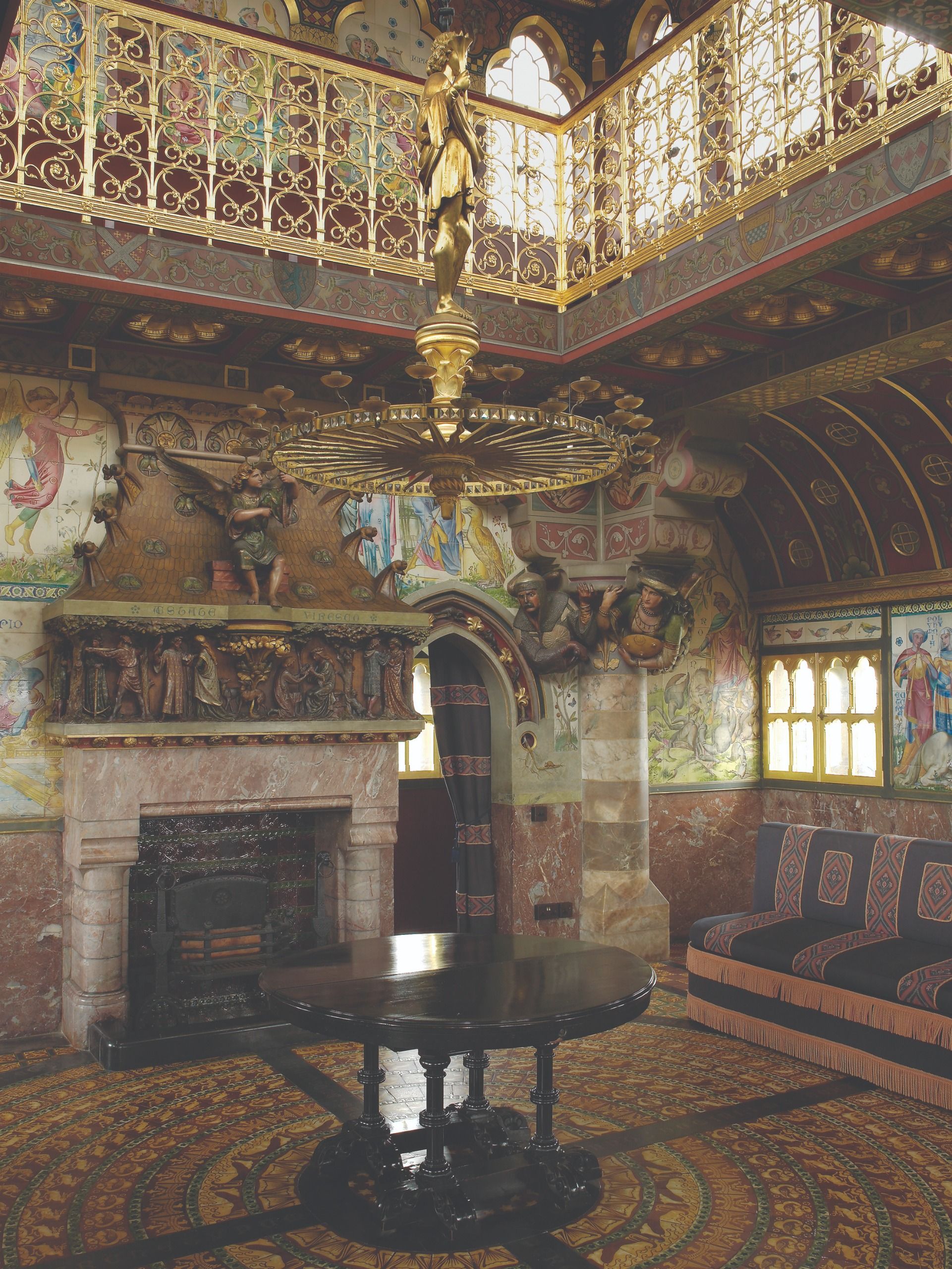 Ornate and colourful rooms inside Cardiff Castle