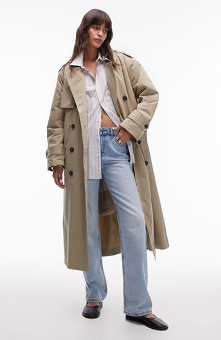 Topshop, High Pile Fleece Lined Trench Coat