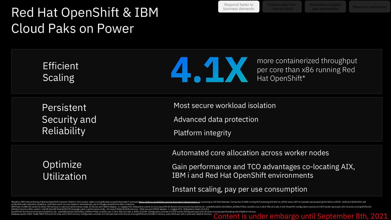IBM E1080 Server Power10 Performance
