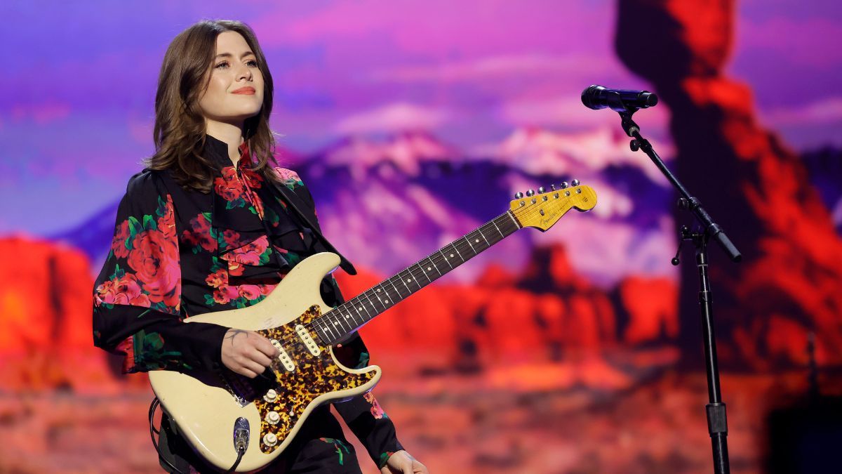 Rebecca Lovell of Larkin Poe performs at the 2024 MusiCares Person of the Year Honoring Jon Bon Jovi ceremony at the 66th GRAMMY Awards on February 2, 2024 in Los Angeles, California