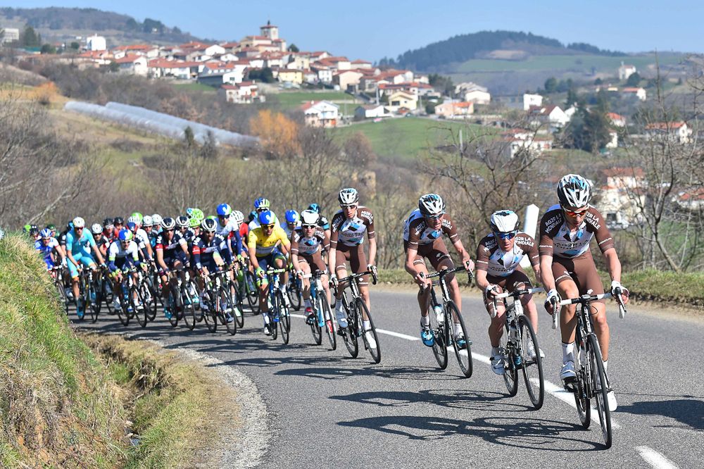 Ag2r lead the bunch.