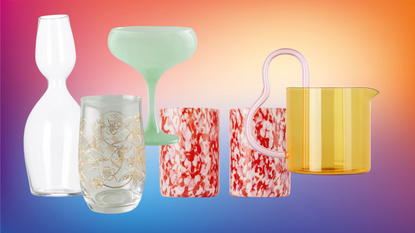 collection of barware on a colored background
