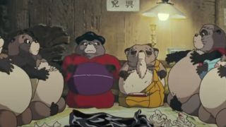 HItting bellies in Pom Poko