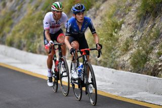 CASCIA ITALY SEPTEMBER 10 Rui Costa of Portugal and UAE Team Emirates Louis Meintjes of South Africa and Team NTT Pro Cycling during the 55th TirrenoAdriatico 2020 Stage 4 a 194km stage from Terni to Cascia 645m TirrenAdriatico on September 10 2020 in Cascia Italy Photo by Justin SetterfieldGetty Images