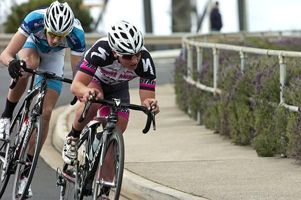 Alexander Ray (Hyster-Total Rush) tows Louis Crosby (BlackPeloton) during their daring breakaway on stage five.