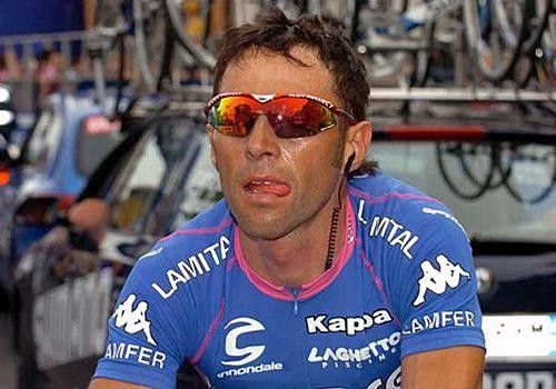 Gilberto Simoni's licking his lips