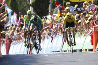 Green jersey Peter Sagan and race leader Froome got away in the finale of stage 11