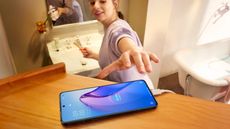 Oppo Reno 8 Pro review: phone charging on a shelf