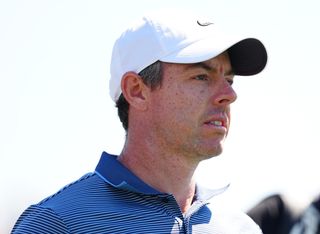 Rory McIlroy looks on during the first round of the 2025 Players Championship