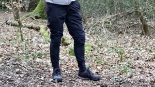 Dainese HGL pants being worn in the woods