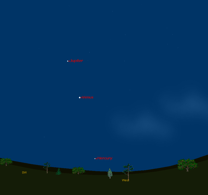 Mercury Sky Map February 2012