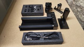 xTool P2 review; parts of an engraver device