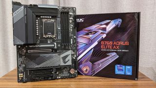 Gigabyte B760 Aorus Elite AX motherboard and box