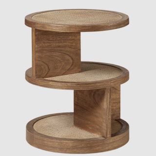 Round wooden side table to support key quiet luxury furniture designs