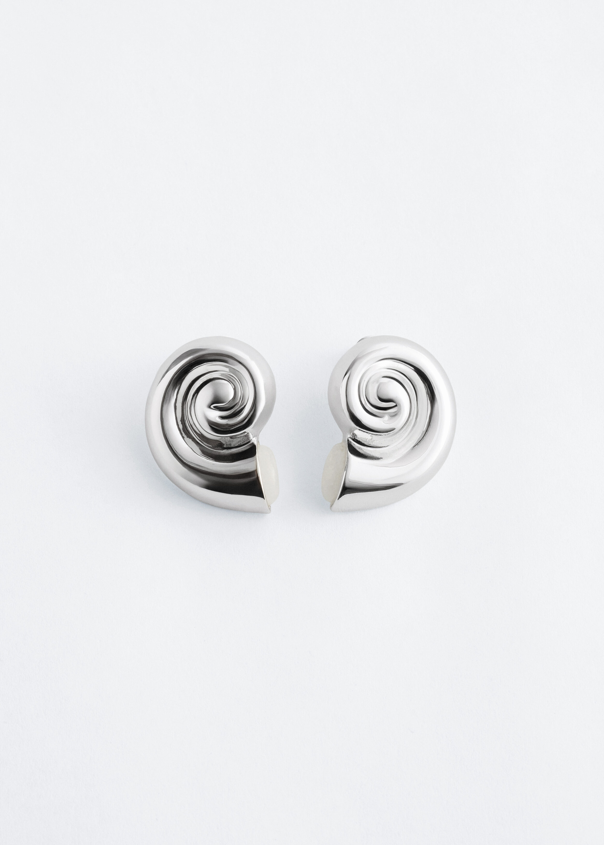 Silver-Plated Shell Earrings - Silver