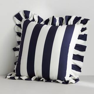 Maeve by Anthropologie Striped Ruffle Indoor/Outdoor Pillow