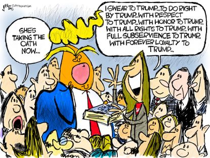 Political Cartoon U.S. Trump Amy Coney Barrett SCOTUS