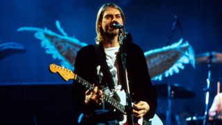 Kurt Cobain of Nirvana performs live