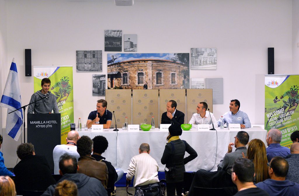 Peter Sagan talking at the team launch in Jerusalem last November
