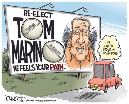 Political cartoon U.S. Tom Marin opioids crisis