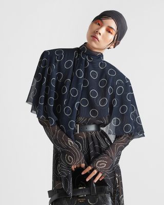 Print Silk Cape