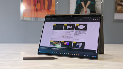 The HP Spectre x360 on a desk
