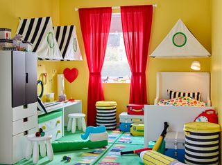 Child's bedroom with play area by Ikea