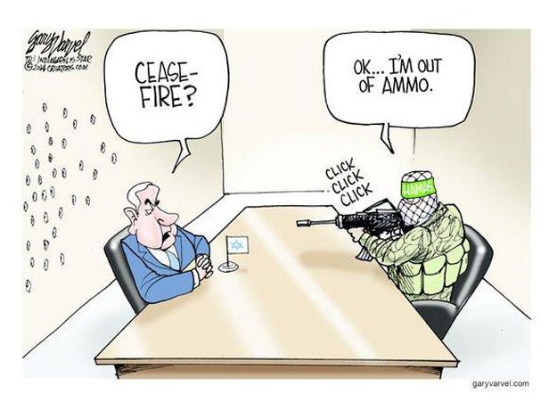 Editorial cartoon Israel Hamas ceasefire