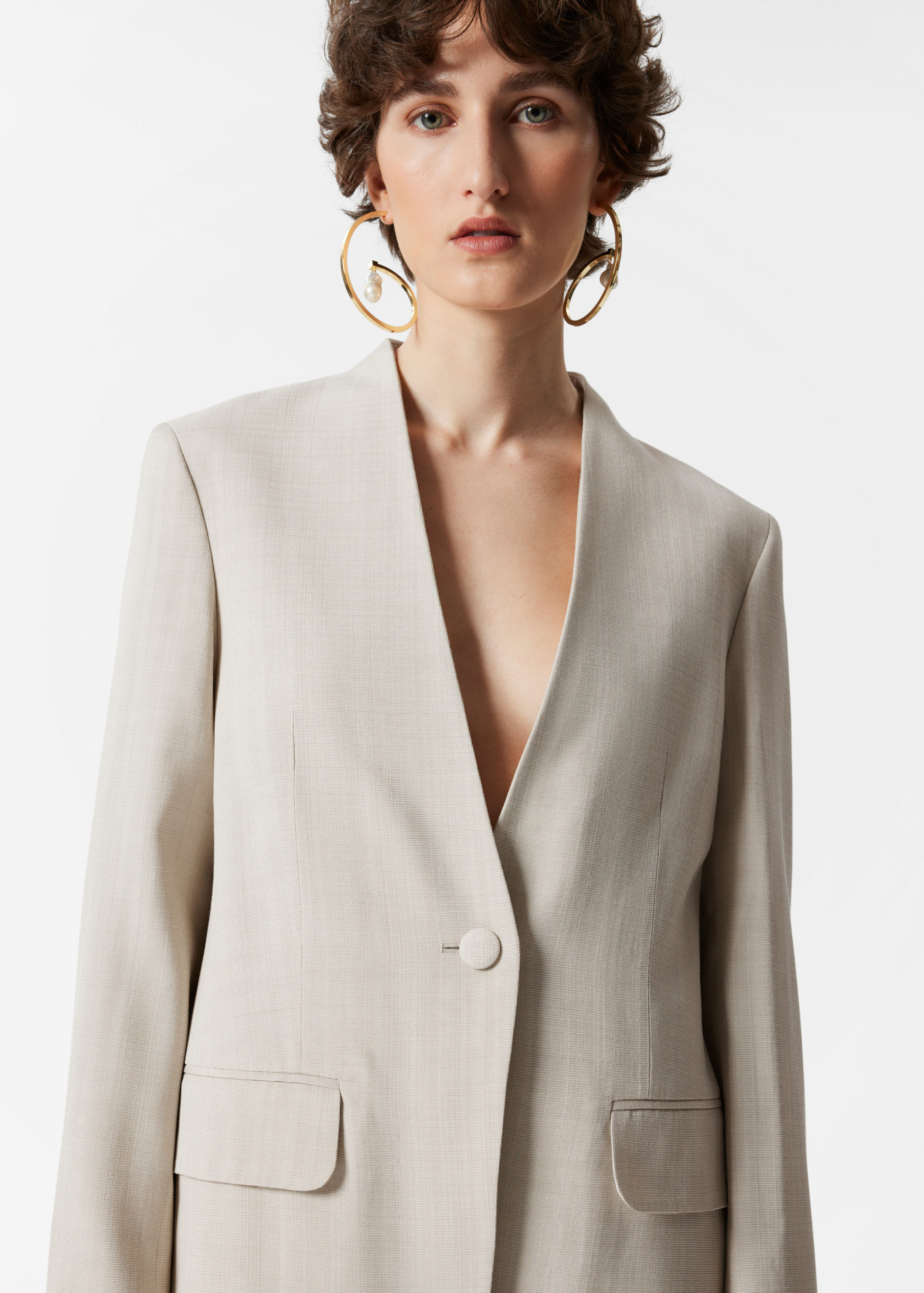 Collarless Blazer