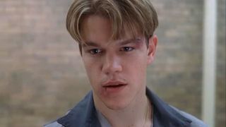 Matt Damon is shown in the Good Will Hunting trailer.