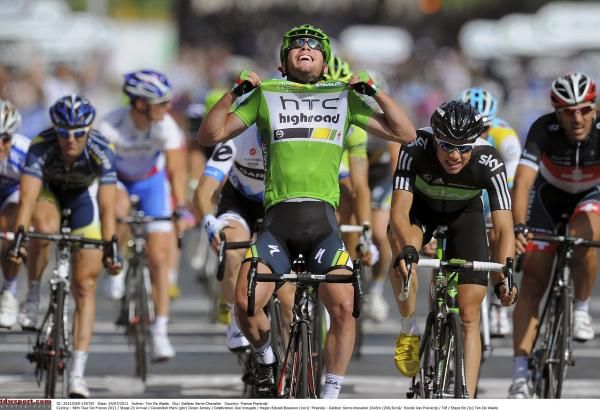 Mark Cavendish in the Tour de France green jersey