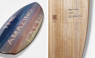 Wooden surfboard
